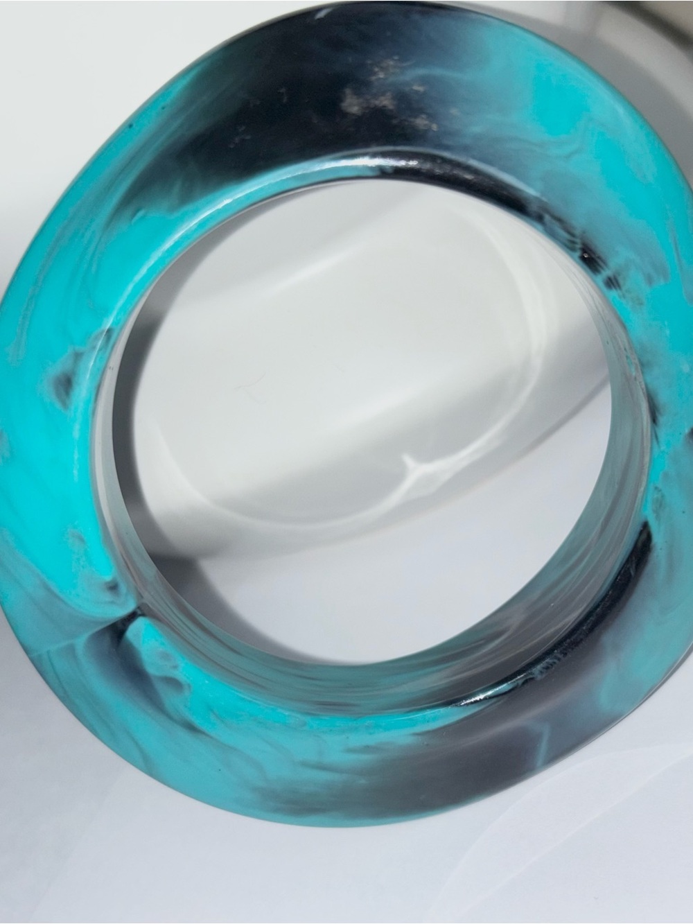 Turquoise Swirl Resin Home Art Ring Decorative Accent